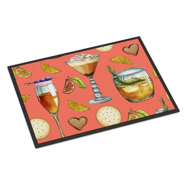 Carolines Treasures Drinks and Cocktails Salmon Indoor or Outdoor Mat, 24 x 36 in. BB5201JMAT - main